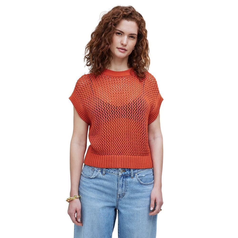 Madewell Women's Open-Stitch Sweater Tee Dark Copper XS